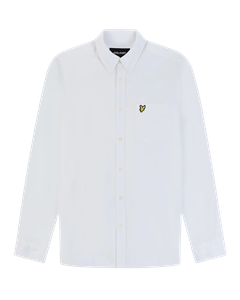 Lyle and Scott Cotton linen button down shirt lange mouw overhemden