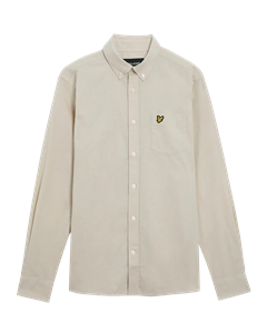 Lyle and Scott Cotton linen button down shirt lange mouw overhemden