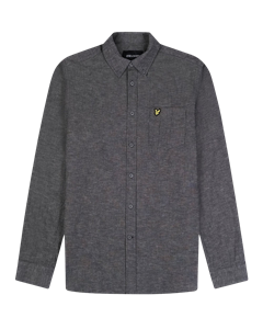 Lyle and Scott Cotton linen button down shirt lange mouw overhemden