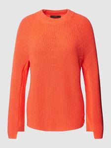 Oui Pullover met geribde ronde hals