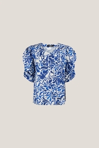 Jansen Amsterdam Florine wbf180 woven printed top off white/blue