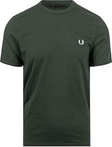 fredperry Fred Perry - Crew Neck Night Green/White - T-Shirt