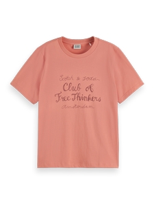 Scotch & Soda 177680 650 regular fit t-shirt with front artwork dark pink