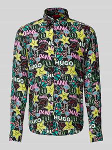 HUGO Vrijetijdsoverhemd van viscose met all-over motiefprint, model 'Ermo'