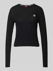 HUGO Gebreide pullover met labelstitching, model 'Scallia'