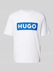 Hugo Blue T-shirt met logoprint, model 'Nico'