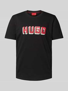 HUGO T-shirt met labelprint, model 'Daqerio'