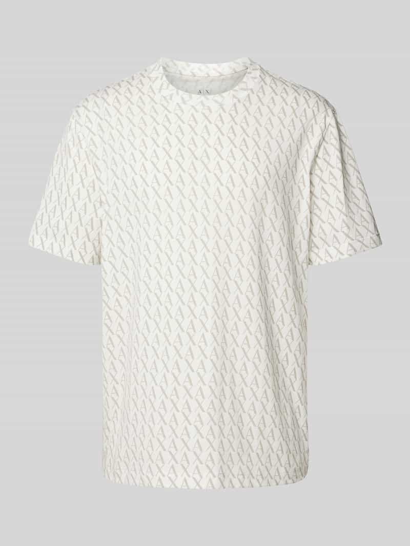 Armani Exchange T-shirt met all-over labelprint