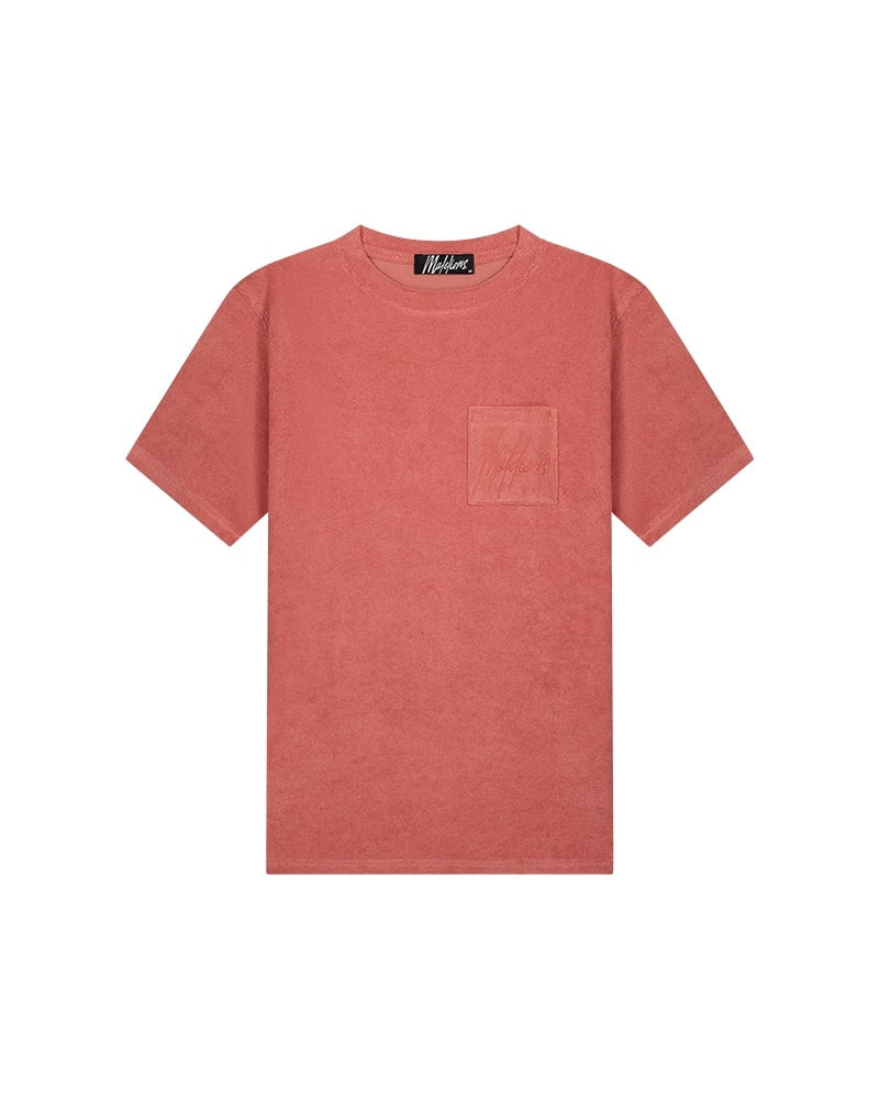 Malelions Men Signature Towelling T-Shirt | Coral