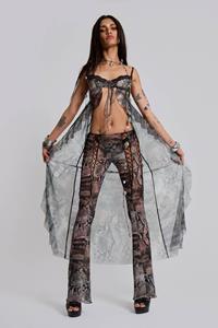 Jaded London Snake Laced Mesh Trousers