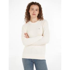 Tommy Hilfiger Trui met ronde hals CO CABLE C-NK SWEATER met all-over kabelpatroon