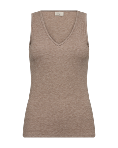 FreeQuent  Taupe Top v-hals lurex 