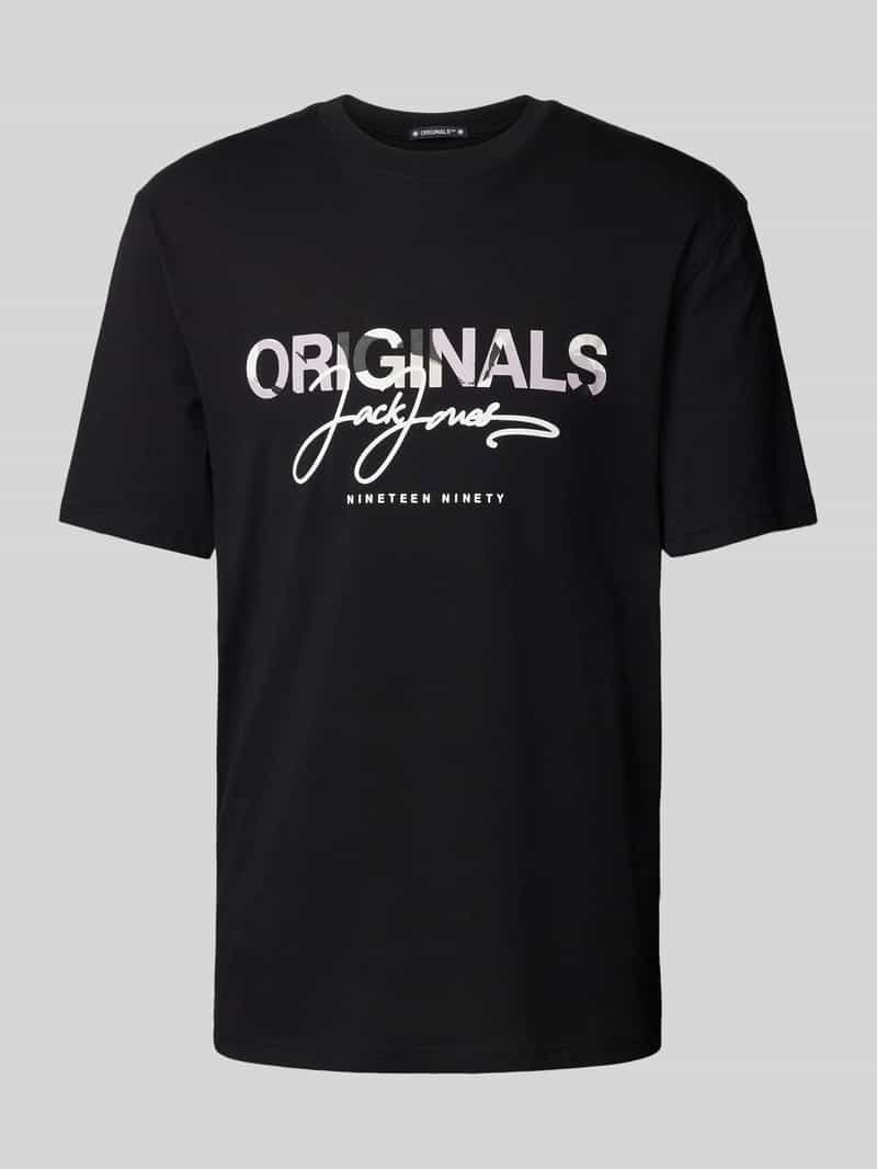 Jack & jones T-shirt met labelprint, model 'ARUBA'