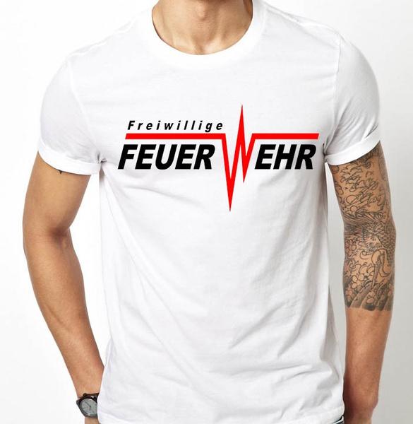 Shirtbude feuerwehr logo schrift print tshirt