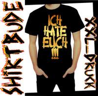 Shirtbude Zeggen lettertype haat print t-shirt