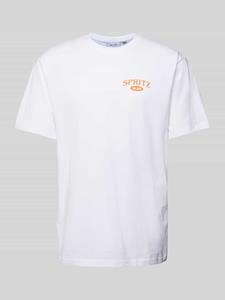 Only & Sons T-shirt met geribde ronde hals, model 'SPRITZ'