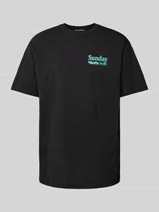 Only & Sons T-shirt met geribde ronde hals, model 'SUNDAY'