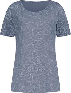 Your Look... for less! Dames T-shirt Duivenblauw gedessineerd Maat