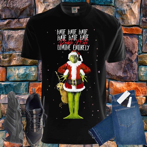 Shirtbude grinch haat kerstmis print t-shirt