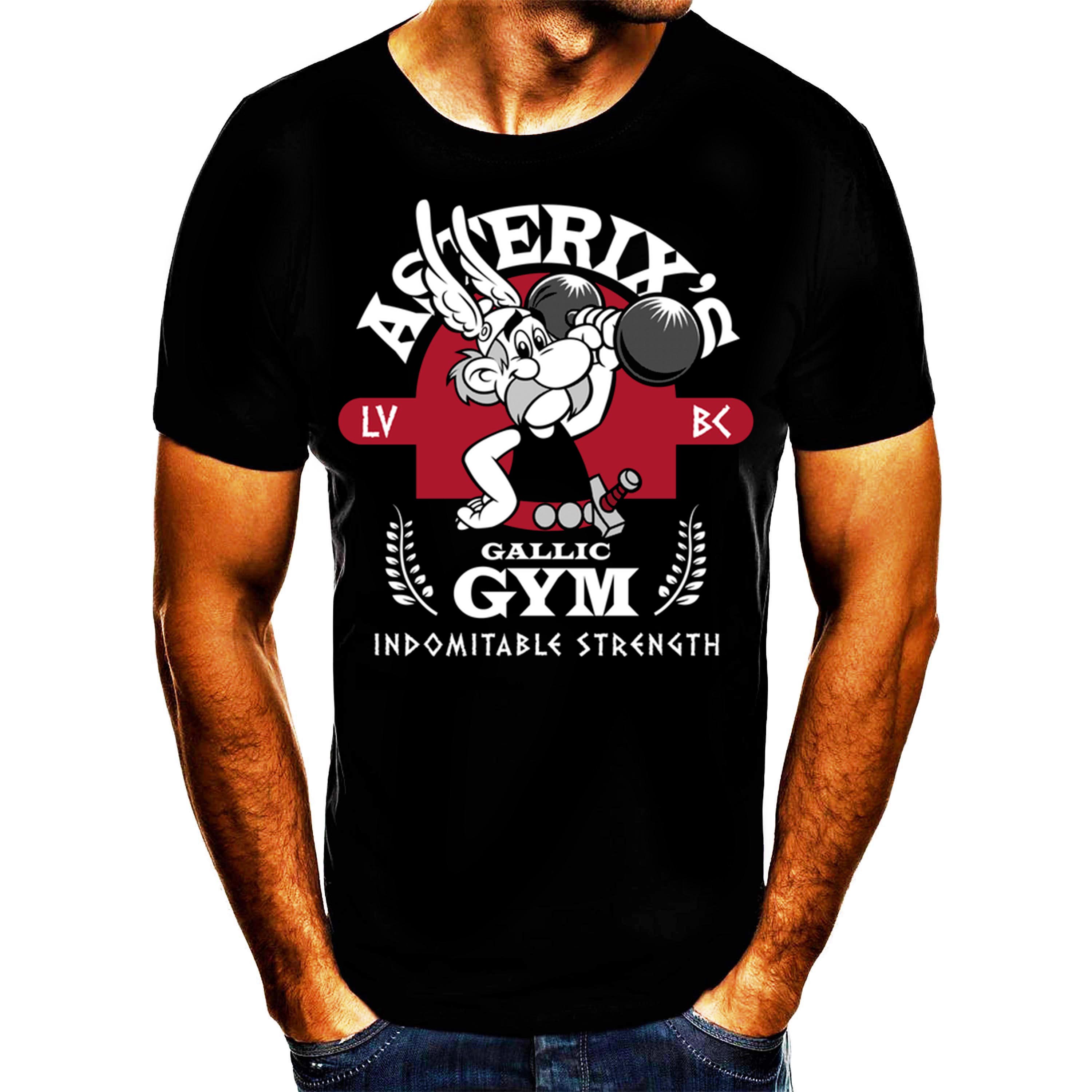 Shirtbude Asterix Sports GYM Print T-shirt