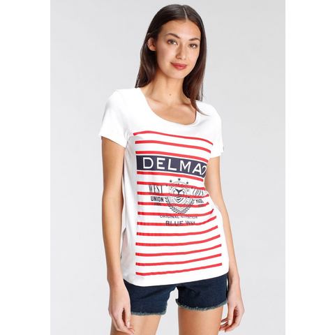 DELMAO Shirt met print met sportief groot geprint merklogo - nieuw merk!