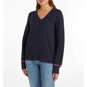 Tommy hilfiger Trui met V-hals in katoentricot