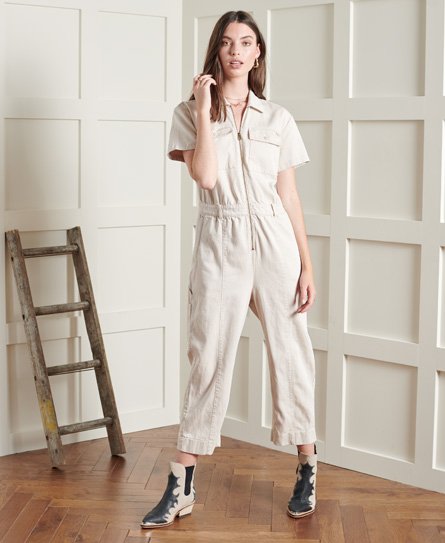 Superdry Female Dry Limited Edition Dry Utility Jumpsuit Crème