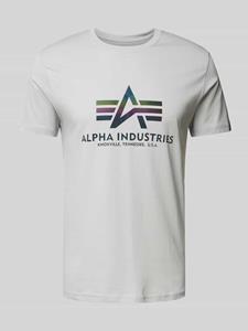 Alpha industries T-shirt met labelprint, model 'Rainbow'