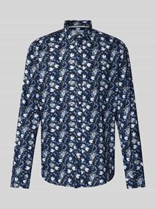 Jake*s Slim fit vrijetijdsoverhemd met all-over bloemenmotief