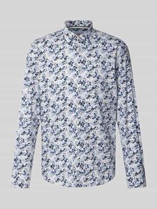 Jake*s Slim fit vrijetijdsoverhemd met all-over bloemenmotief