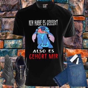 Shirtbude lilo stitch angeleckt meins spruch print tshirt XS