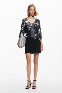 Desigual Trui met krantenprint - BLACK