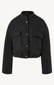 The Musthaves Bouclé Bomber Jacket Black