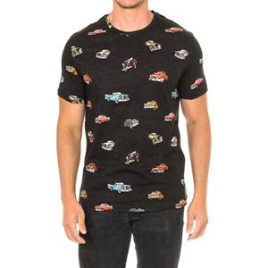 John Frank Heren T-shirt met ronde hals en korte mouwen JFTD09-RETROCAR-MULTICOLOR