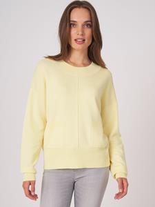 REPEAT cashmere Trui met wijde mouwen en zakken