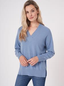 REPEAT cashmere Cashmere trui met diepe V-hals