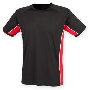 Finden & Hales Heren sport-T-shirt met korte mouwen en prestatiepaneel