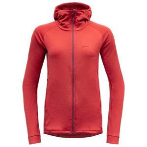 Devold  Women's Nibba Merino Jacket Hood - Merinovest, rood