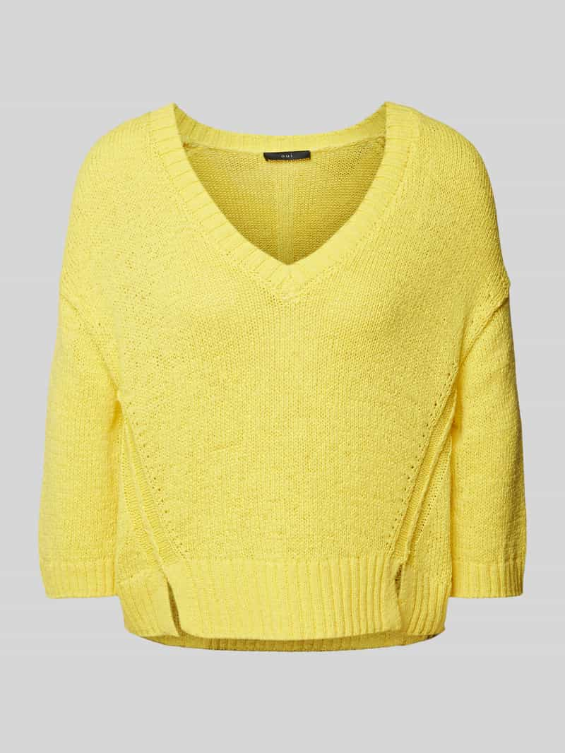 Oui Gebreide pullover met V-hals