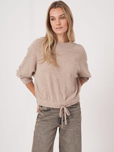 REPEAT cashmere Cashmere trui met trekkoord aan de taille