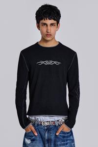 Jaded Man Black Tattoo Applique Tee