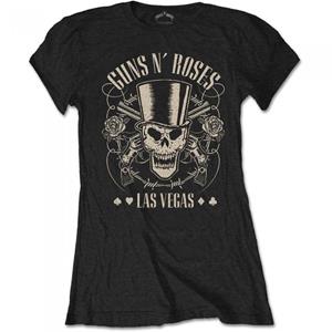 Guns N' Roses Guns N Roses Womens / Dames Top Hat, Schedel &; Pistolen Las Vegas T-Shirt