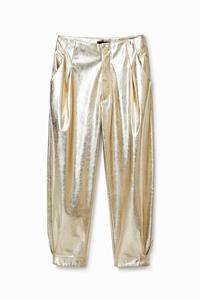 Desigual Slouchy broek met metallic effect - YELLOW