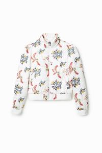 Desigual Gebloemd padded jack - WHITE