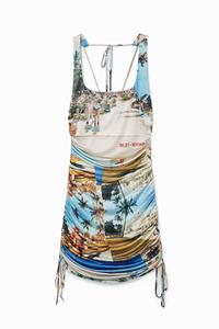 Desigual Strakke mini-jurk South Beach - BLUE