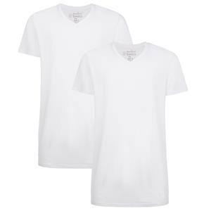 Bamboo Basics V-hals T-shirts Velo Long Fit 2Pack White 