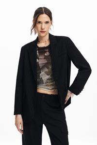 Desigual Geperforeerde blazer - BLACK