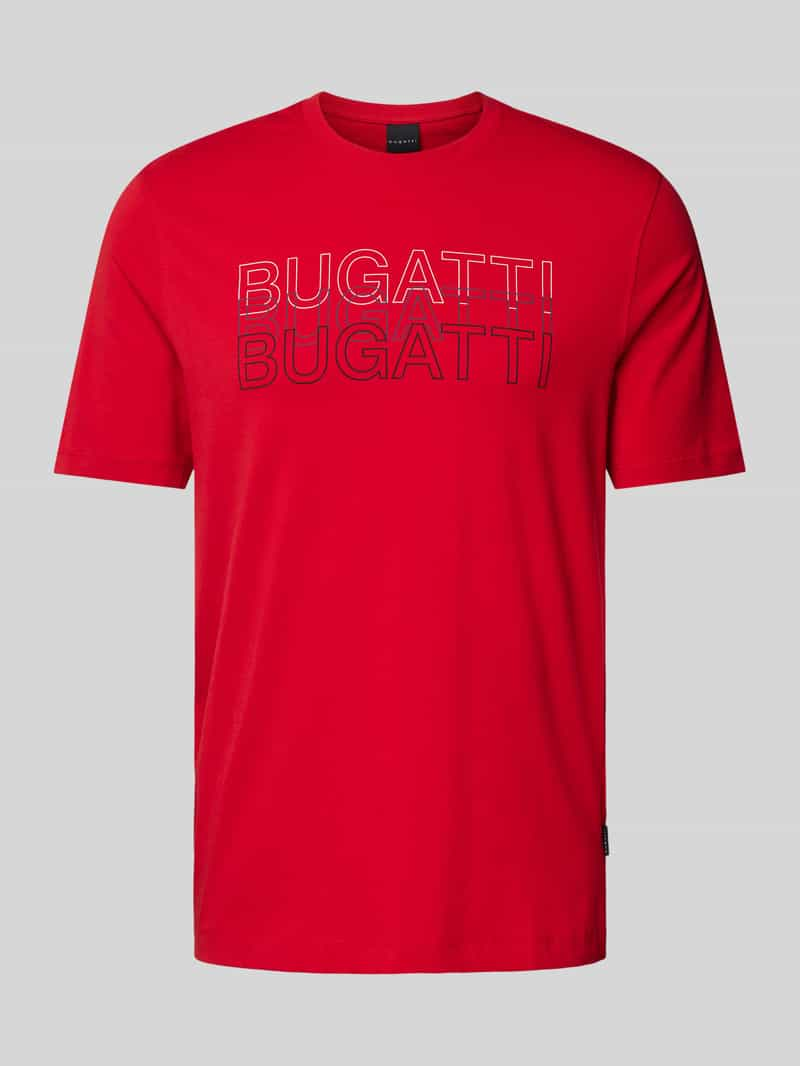 Bugatti T-shirt met labelprint