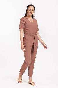 Studio Anneloes May bonded trousers - chocolate - 11580