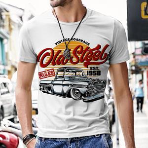 Wengy 2 Tops Heren T-shirts Vintage Auto Ontwerp Harajuku Sportkleding Korte Mouw Luxe Mode O Hals Trainingspak Straat Tees